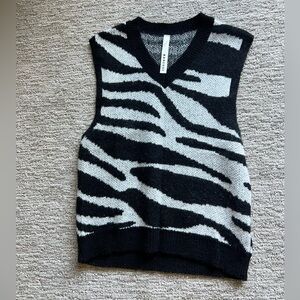 Zebra V-Neck Sweater Vest